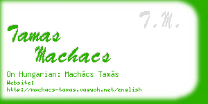 tamas machacs business card
